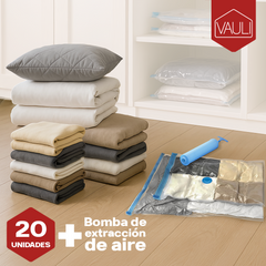 Bolsas de Almacenamiento al vacio VAULI (20 bolsas + bomba extraccion de aire)