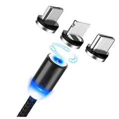 Cable de carga magnetico USB con luz LED 3 en 1