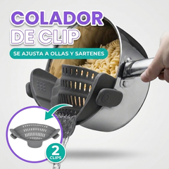 Colador de clip para ollas y sartenes