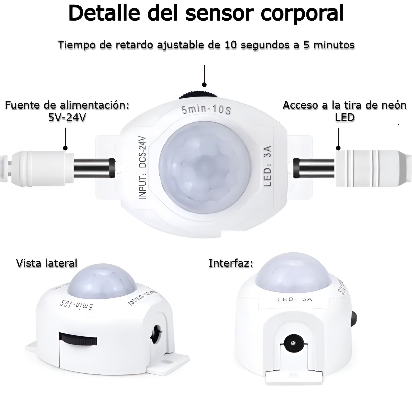 Cinta de luz inteligente con sensor – Vista detalle del producto – NQLN Store