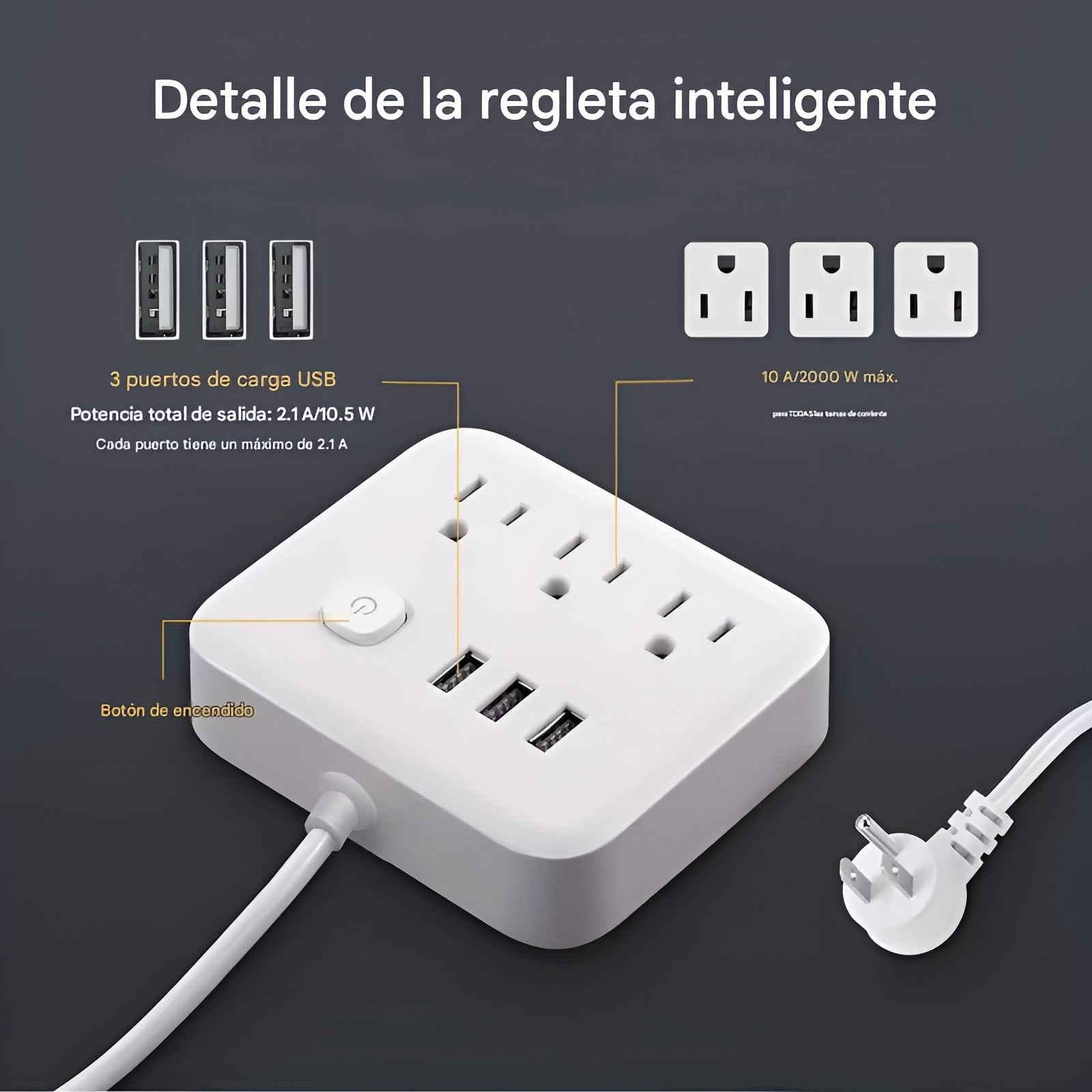 Regleta Extension con USB – Comprar al mejor precio en NQLN Store Venezuela
