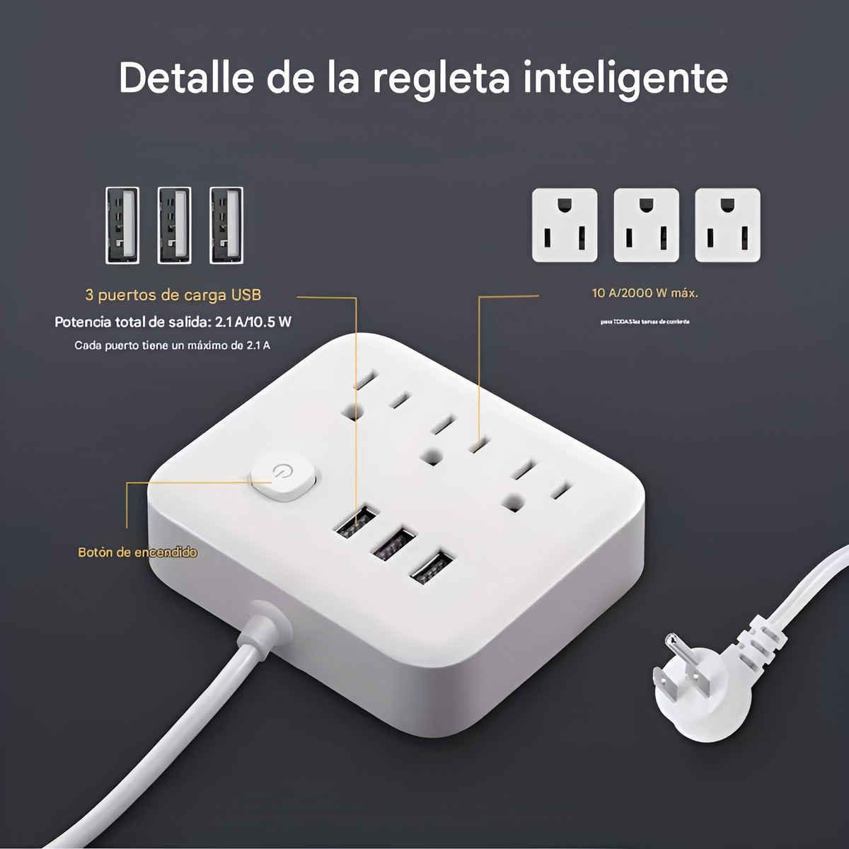 Regleta Extension con USB – Comprar al mejor precio en NQLN Store Venezuela