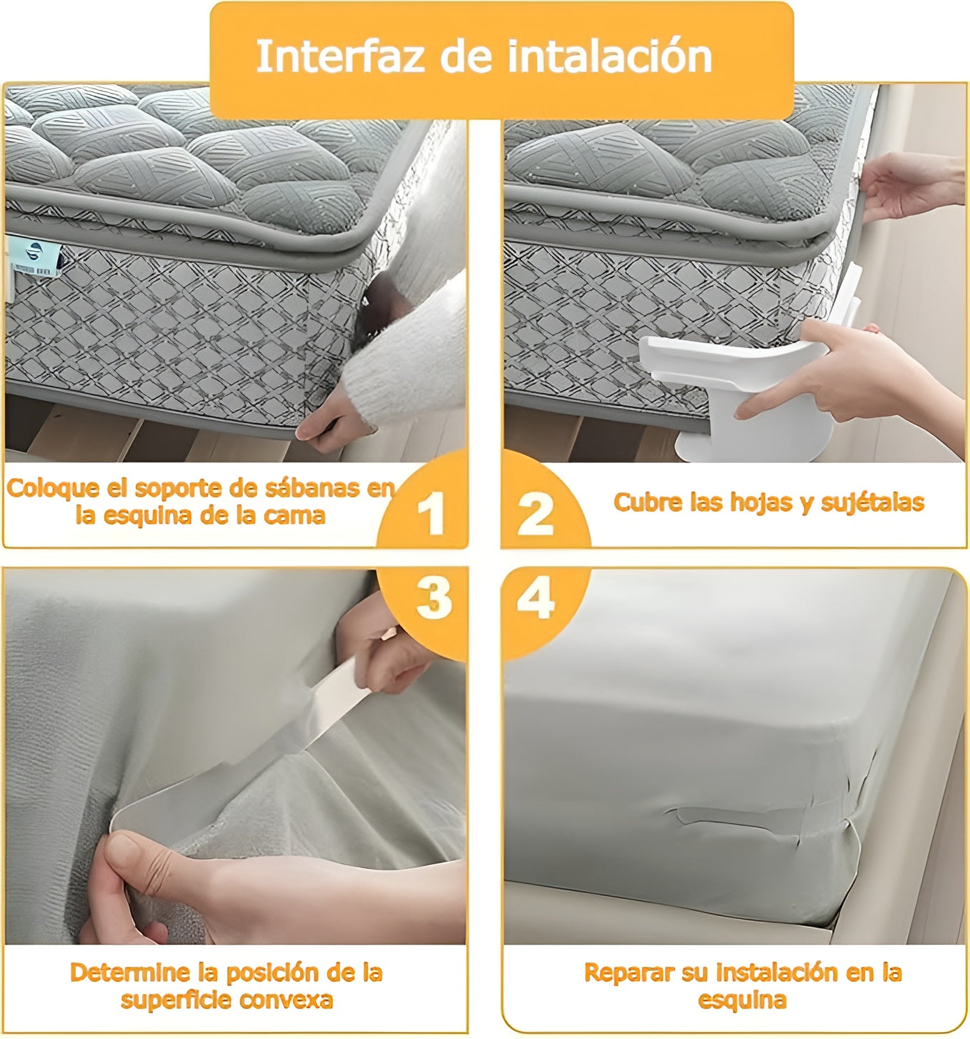 Sujeta sábanas de esquina (set de 4) – Tienda online NQLN Store Venezuela