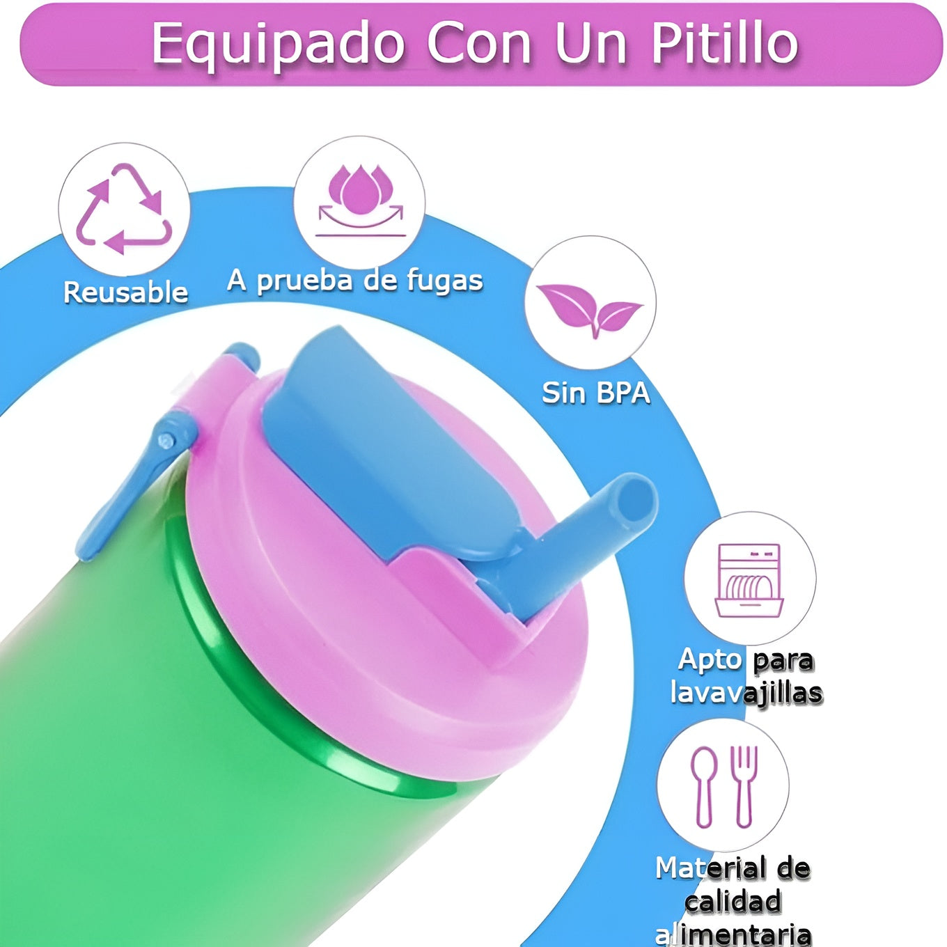 Tapas de silicona con popote para latas(pack de 4) – Tienda online NQLN Store Venezuela