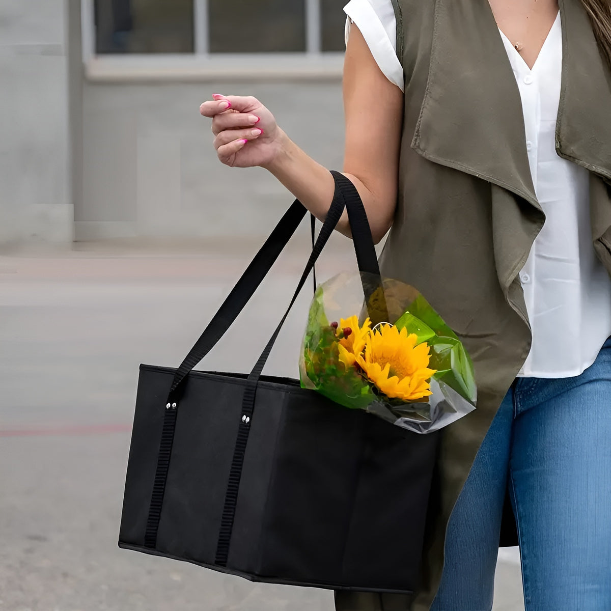 Bolsa de compra plegable – Vista de cerca del producto – NQLN Store