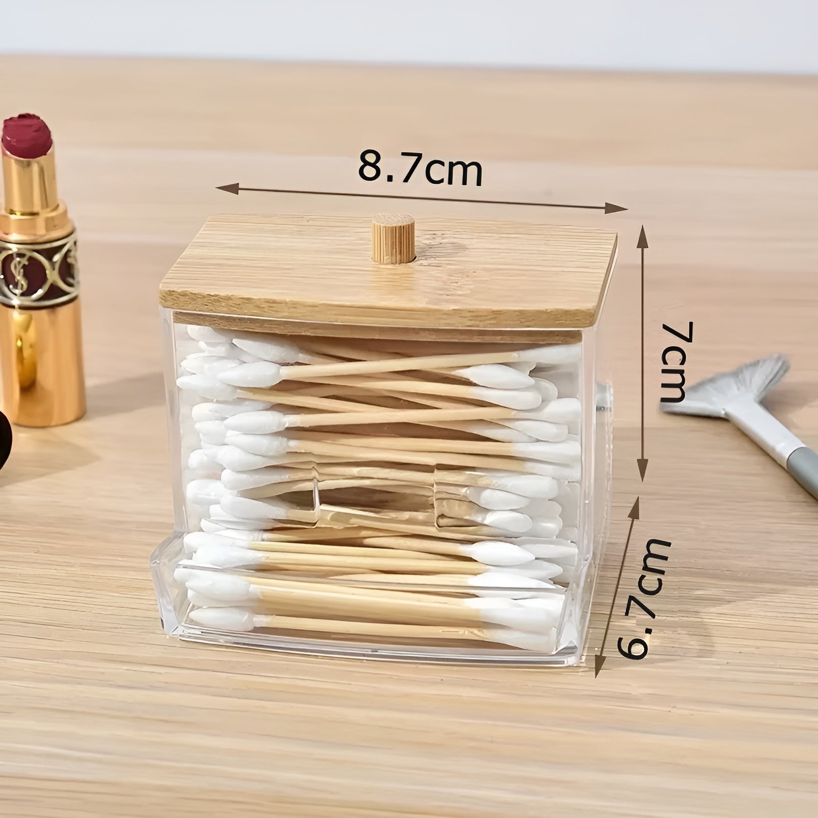 Dispensador envase para hisopos – Vista detalle del producto – NQLN Store