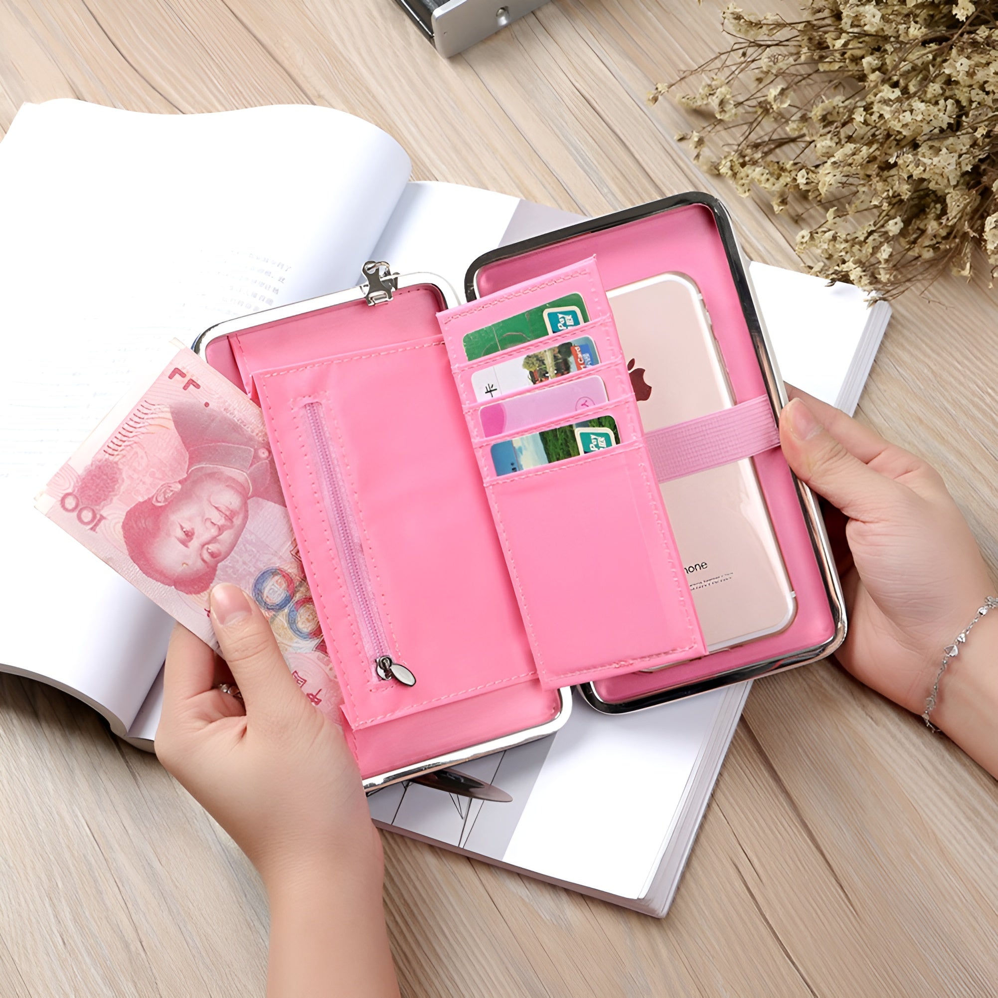 Cartera de semicuero con cremallera para mujer – Tienda online NQLN Store Venezuela