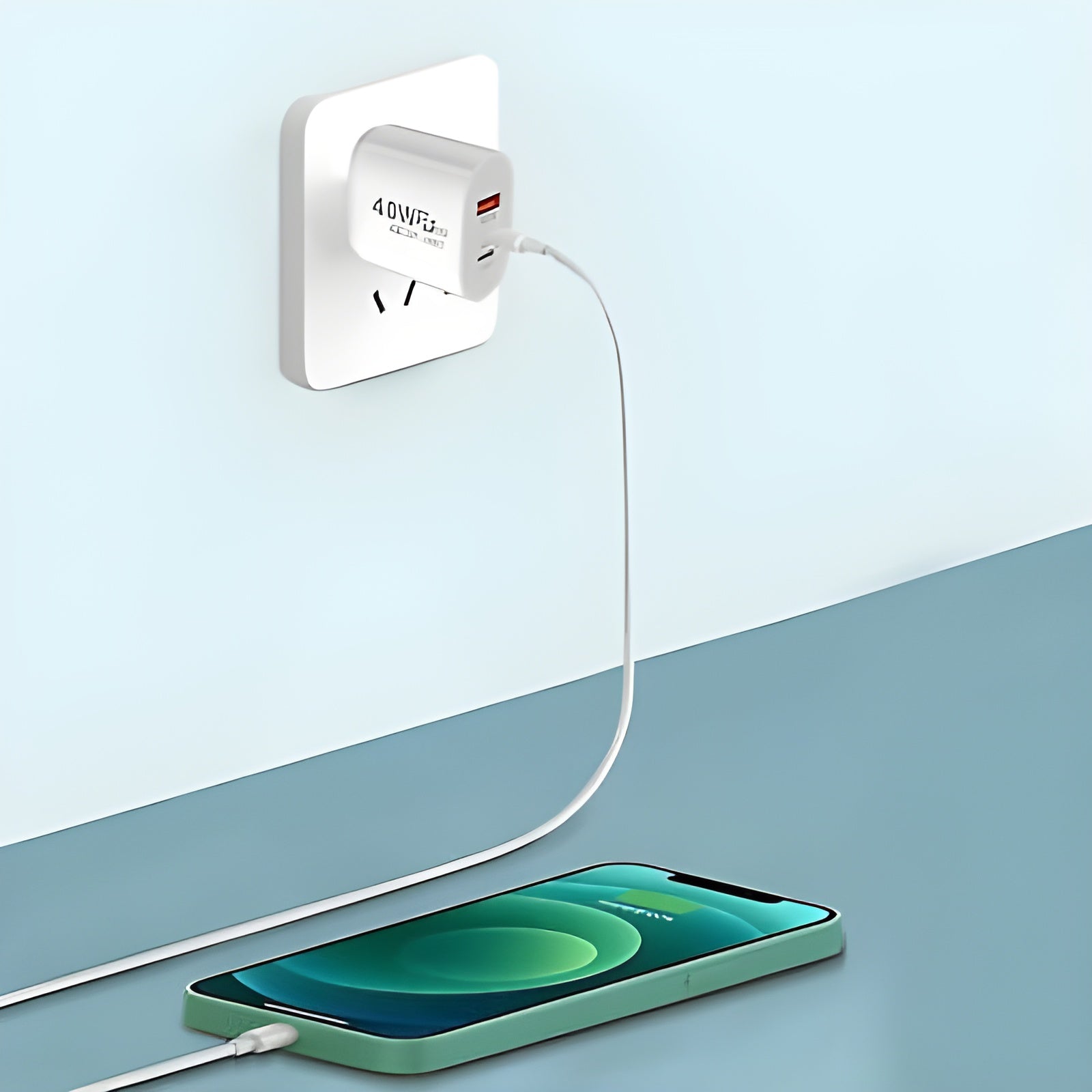Cargador 3 USB de 40W – Detalle de calidad y acabado – NQLN Store