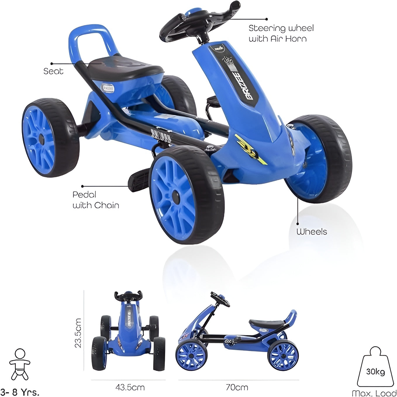 Carro de Juguete de Pedales Niños y Niñas – Vista detalle del producto – NQLN Store