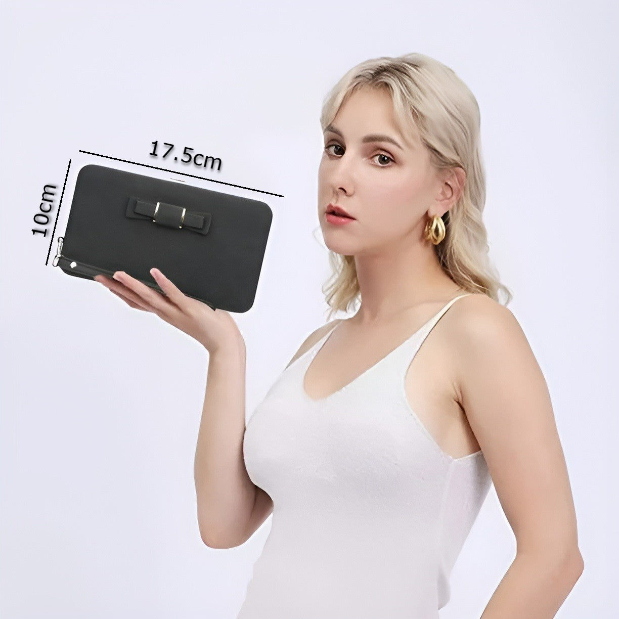 Cartera de semicuero con cremallera para mujer – Detalle y presentación – NQLN Store Venezuela