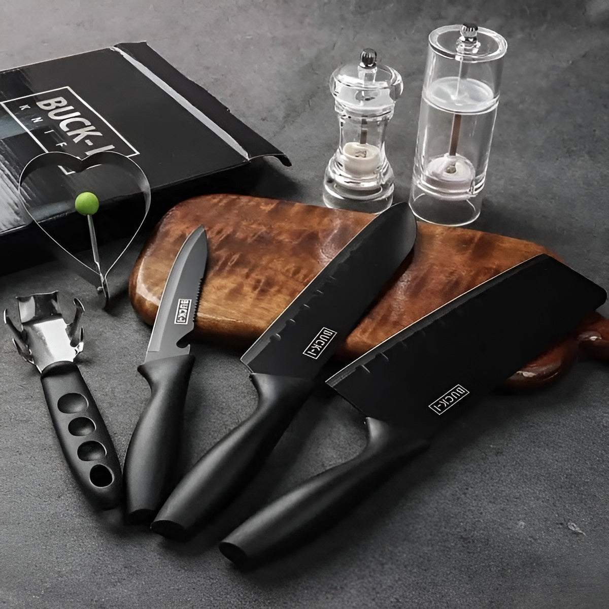 Juego de 5 piezas de utensilios de cocina – Detalle y presentación – NQLN Store Venezuela