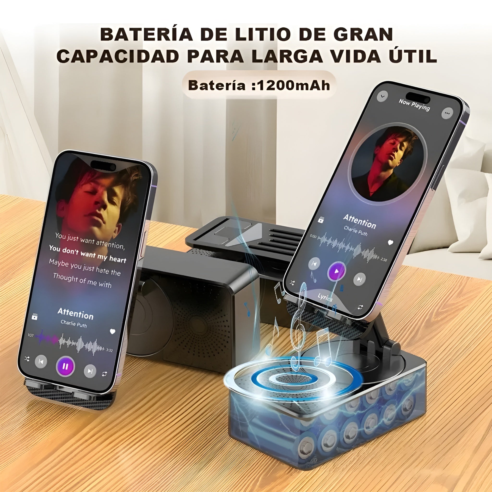 Soporte de teléfono Con Altavoces y rotación de 360° – Disponible en Caracas y Margarita – NQLN Store