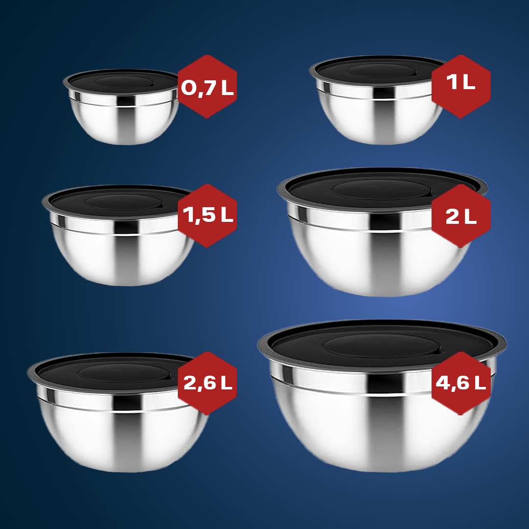 Set de bowls inoxidables Vauli (6 unidades) – Comprar al mejor precio en NQLN Store Venezuela
