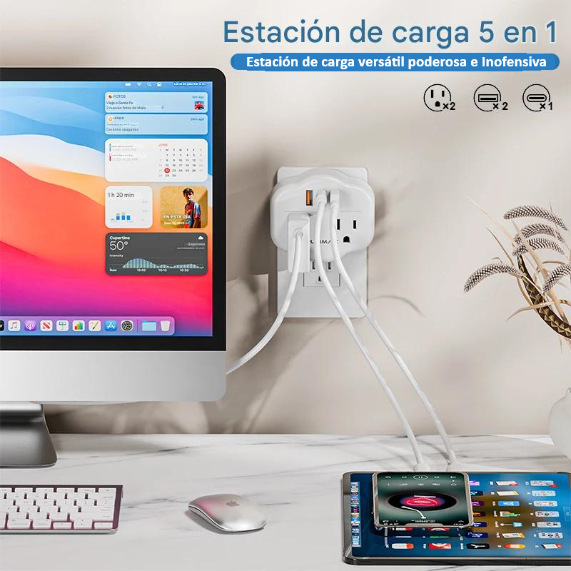Extensor de toma de corriente 5 en 1 PUJIMAX – Disponible en NQLN Store con envío gratis desde $20