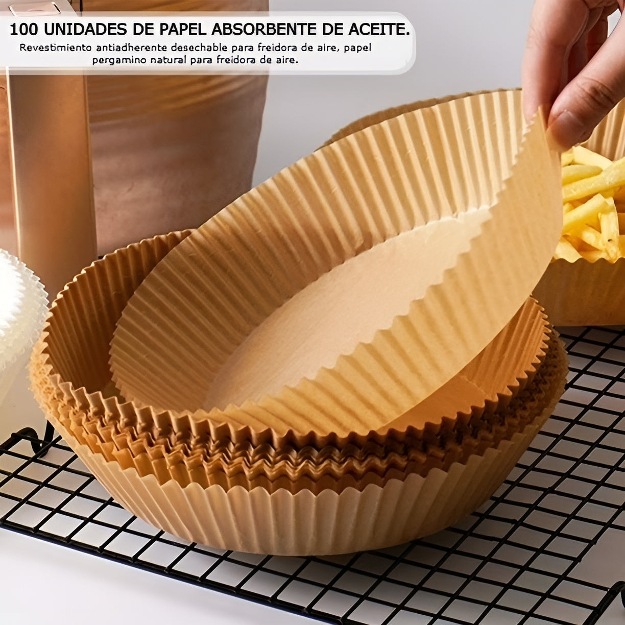 Papel desechable antiadherente para freidora de aire (Pack de 100) – Comprar al mejor precio en NQLN Store Venezuela