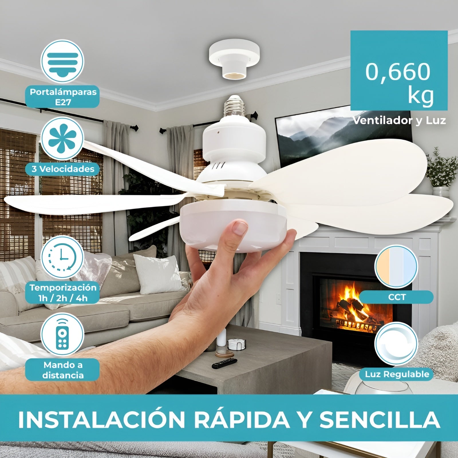 Ventilador de luz con control remoto – Envío a toda Venezuela – NQLN Store