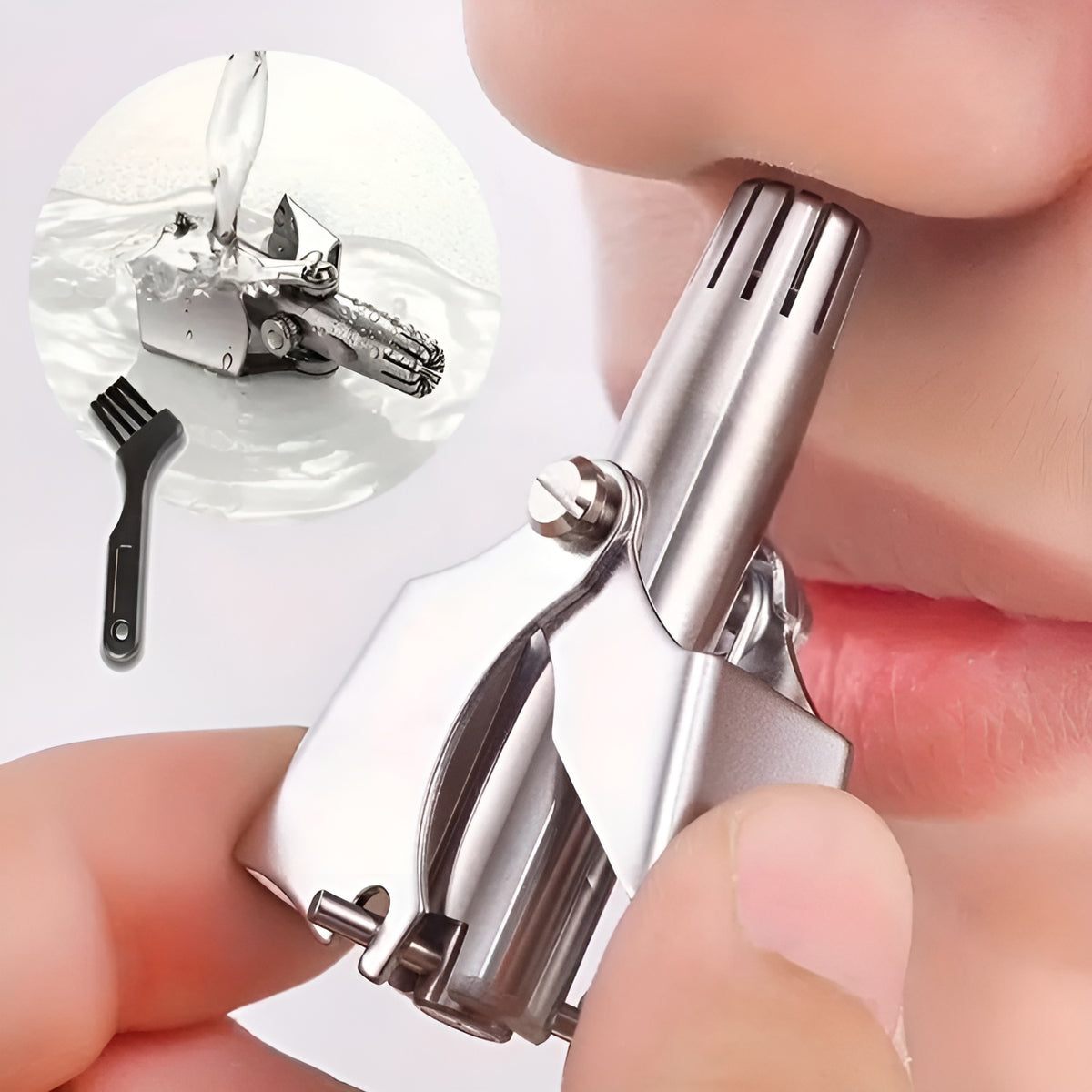Corta pelos de nariz de acero inoxidable – Vista detalle del producto – NQLN Store