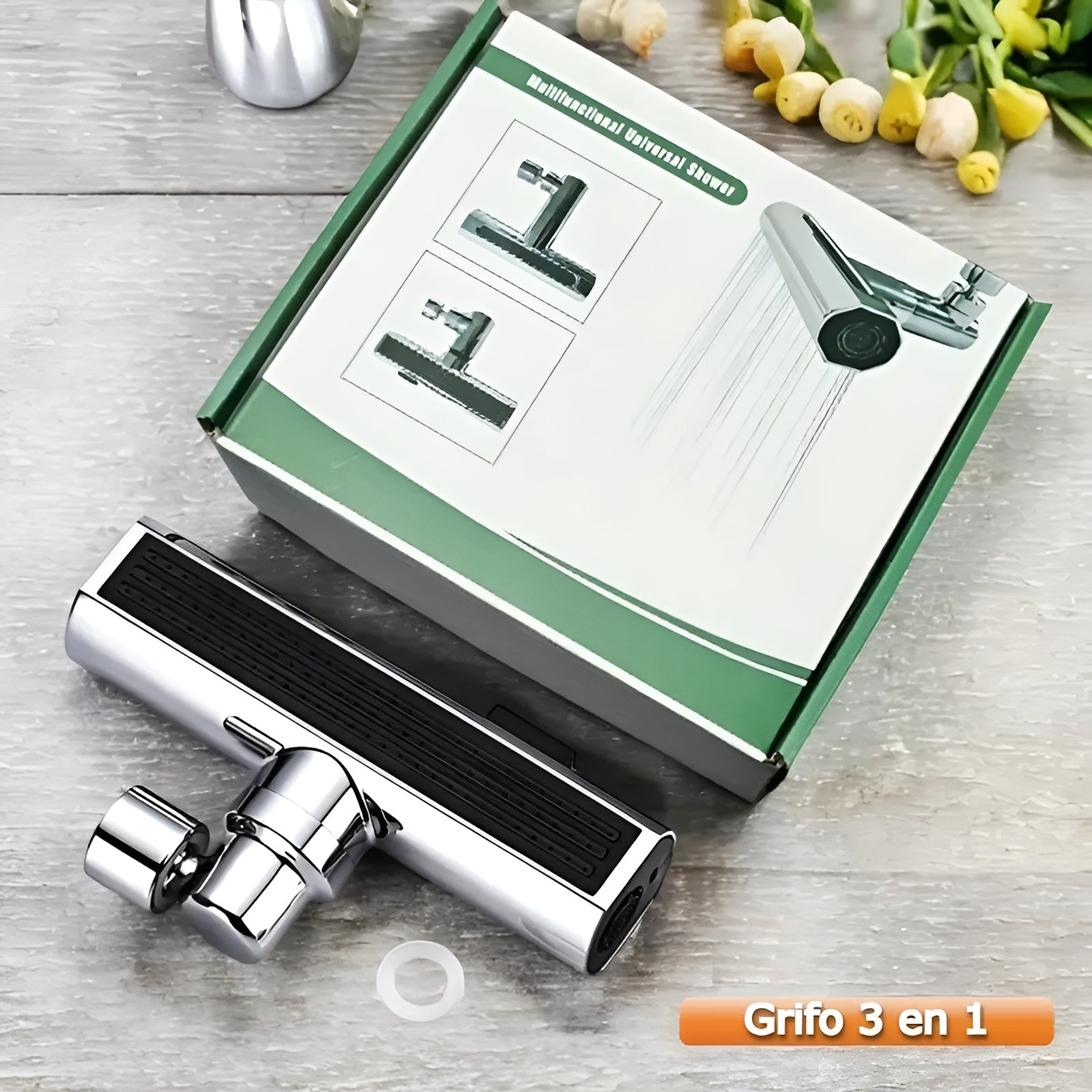 Grifo de cocina de cascada 3 en 1 – Vista de cerca del producto – NQLN Store