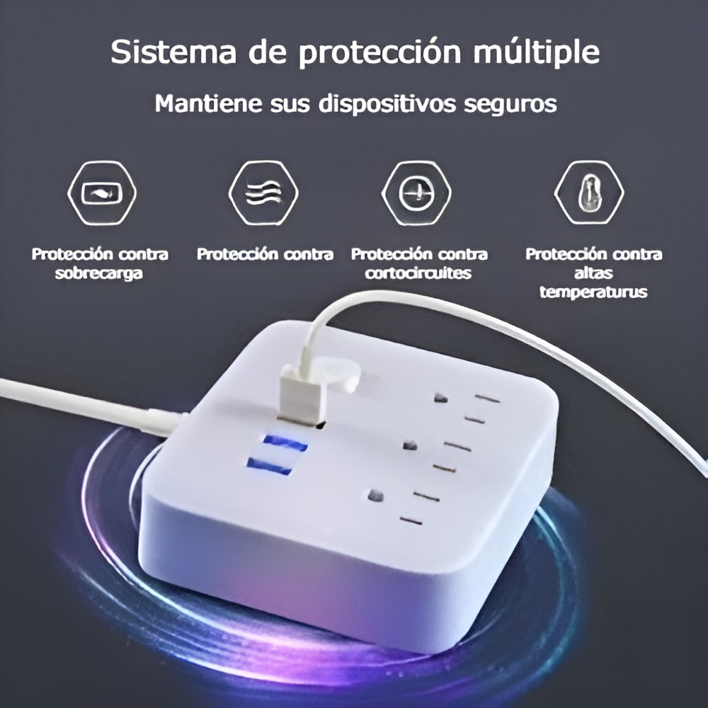 Regleta Extension con USB – Detalle de calidad y acabado – NQLN Store