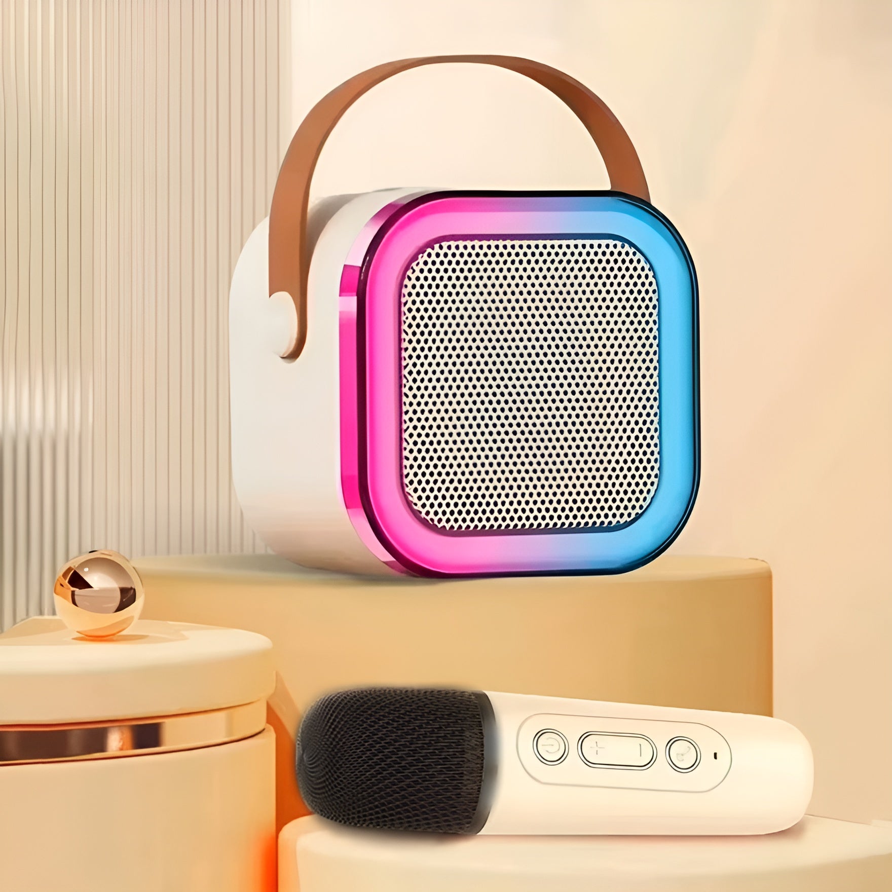 Altavoz inalambrico con Bluetooth karaoke 2 microfonos – Detalle y presentación – NQLN Store Venezuela