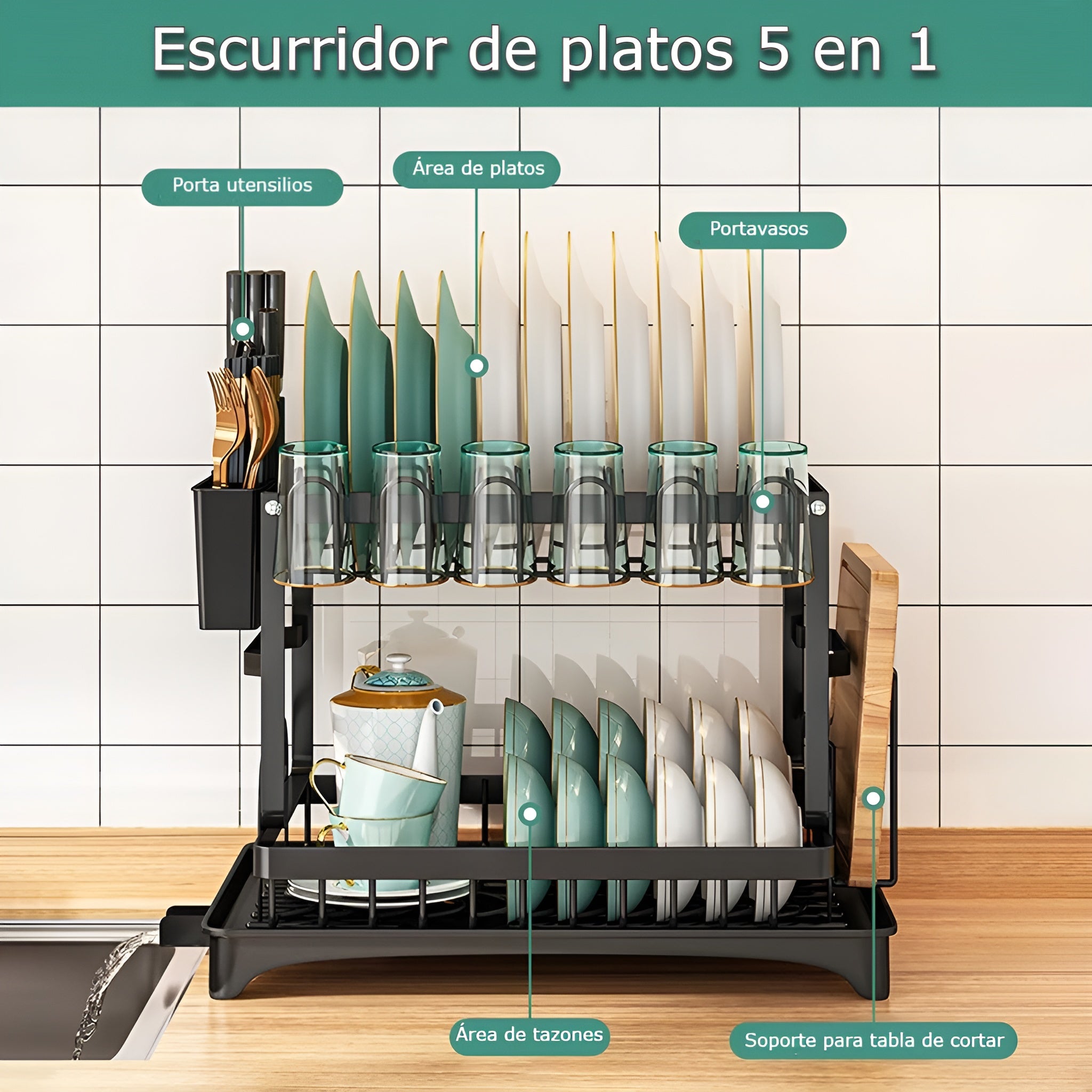Estante para platos – Vista adicional – Disponible en NQLN Store Venezuela