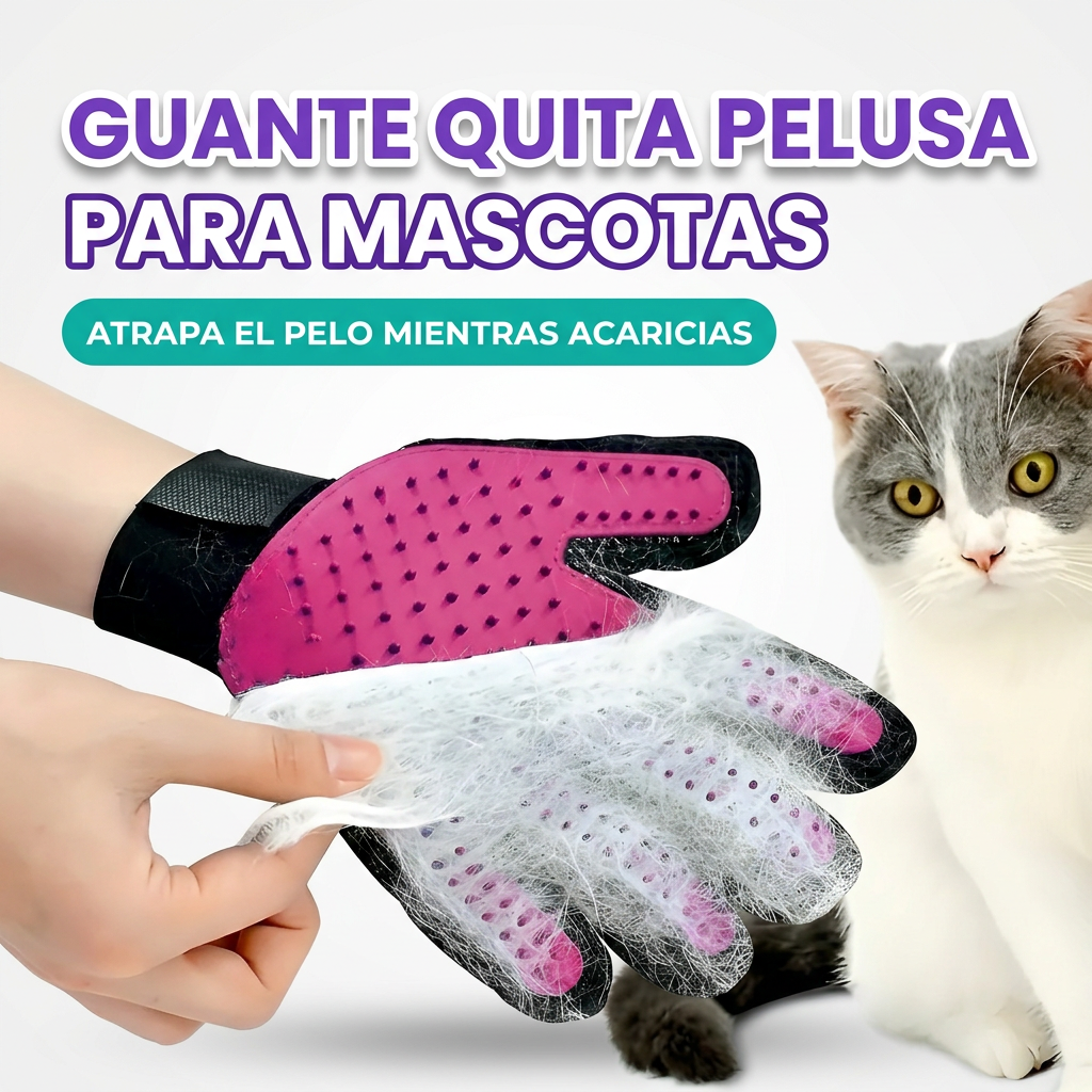 Guante quita pelusa para mascotas