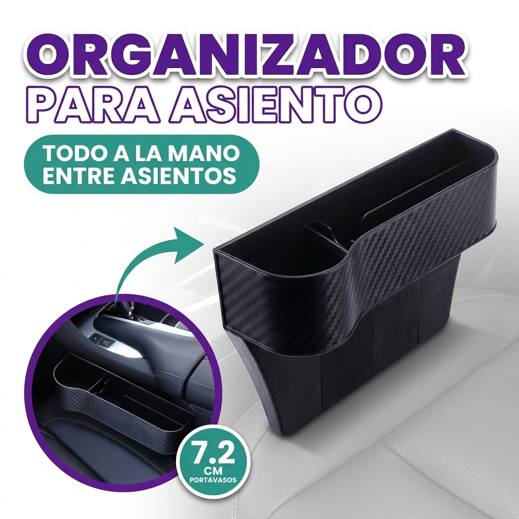 Organizador multifuncional para asiento de carro