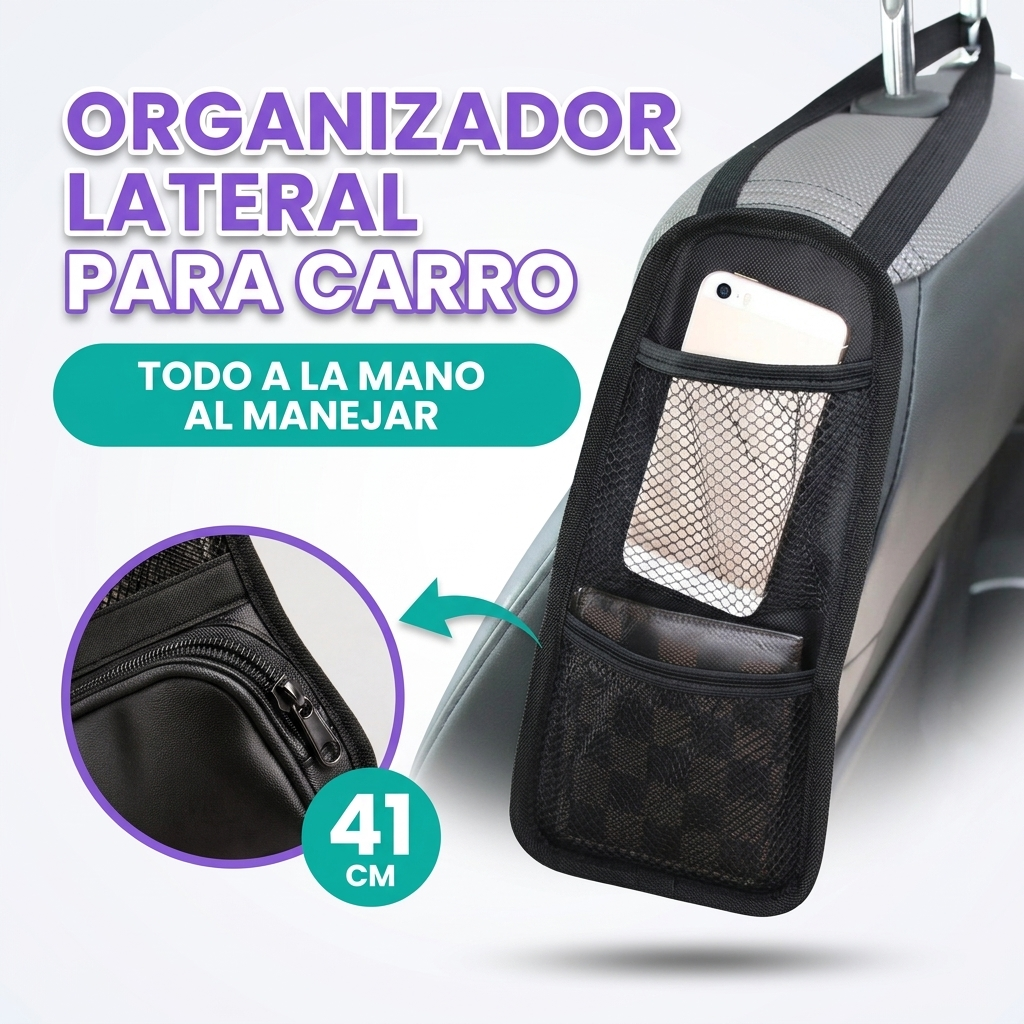 Bolso lateral organizador para el carro