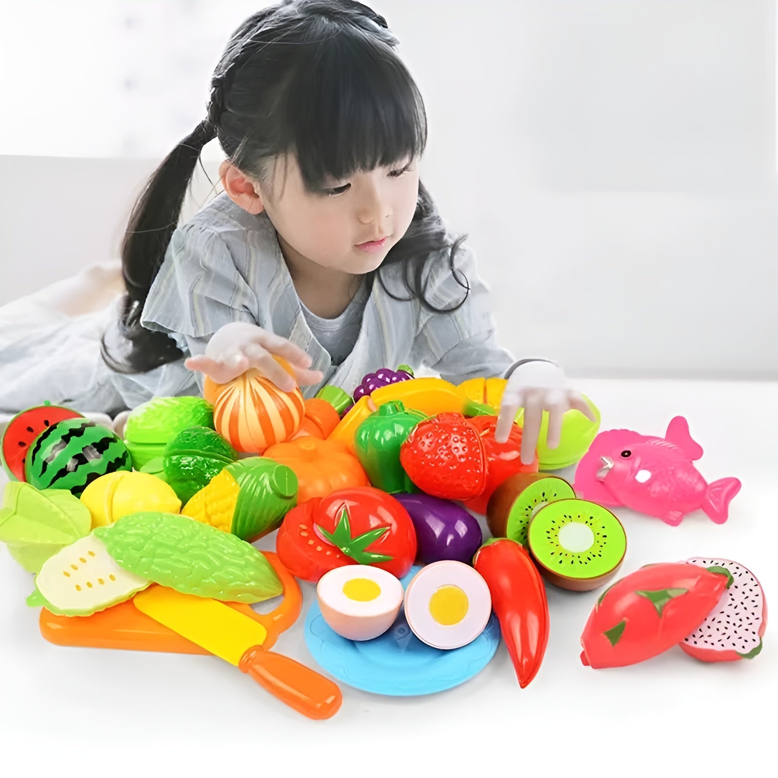Juego de alimentos con cesta de verduras falsas para niños – Envío a toda Venezuela – NQLN Store